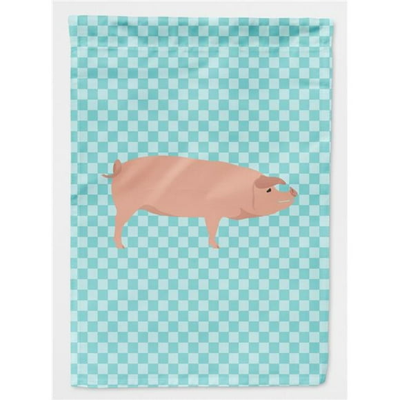 Carolines Treasures BB8106GF American Landrace Pig Blue Check Flag Garden Size