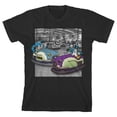 thumbnail image 4 of Batman, Joker, Penguins in Bumper Cars Youth Black Graphic Tee-Large, 4 of 6