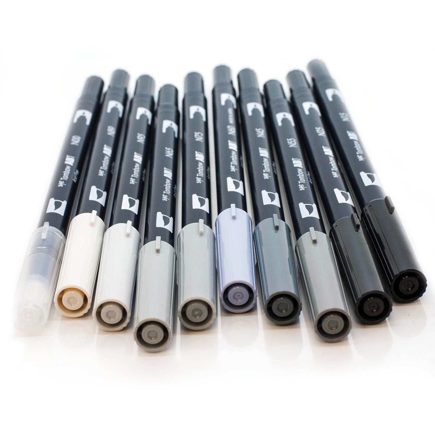 Tombow 56171 Dual Brush Pen Art Markers, Grayscale, 10-Pack