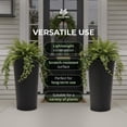 thumbnail image 4 of Worth 2 Pack 28" Metal Planter with Inside Pot for Indoors or Outdoors, Black, 4 of 12
