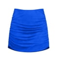 thumbnail image 4 of Roncen Women Ruching Skirt, High Slit Bodycon Swimsuit Cover Up & Beach Skirt with Elastic Waist, 4 of 7