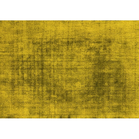 Ahgly Company Machine Washable Indoor Rectangle Oriental Yellow Industrial Area Rugs, 2' x 5'