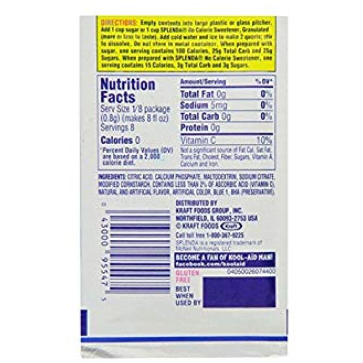 Kool-Aid Twists Ice Blue Raspberry Lemonade Unsweetened Soft Drink Mix, 0.22-Ounce Packets (Pack Of 48)