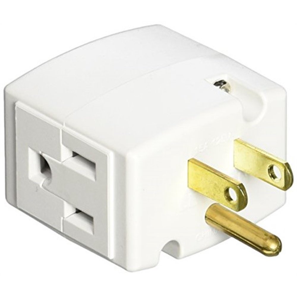 Leviton C220069200W PlugIn Outlet Adapter Single To Triple Tap
