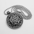 thumbnail image 4 of Collar Colgante Estrella Hexagrama de material acero Inoxidable 316L Cadena De 55cm Plata, 4 of 9