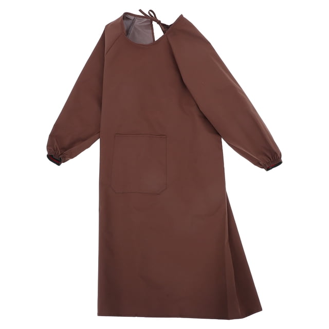 BRIGHTFUFU Delantal De Cocina Impermeable Con Protección Y Bolsillo Color Café