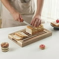 thumbnail image 2 of Bread Cutting Board with Crumb Catcher Tray Wooden Holder Bread Tray for Serving Bread Slicers for Homemade Bread Cutting Boards for Kitchen with Holder$$Home Decor, Kitchen, & Other, 2 of 7