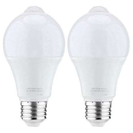 

2X 12W Motion Sensor Light Bulb Outdoor/Indoor Movement Activated Security LED Bulb 1000LM E26/B22 3500K Warm White