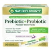 Nature’s Bounty Prebiotic + Probiotic Powder Stick Packs, Digestive Health Supplement, Powder Sticks, Unflavored, 30 Ct