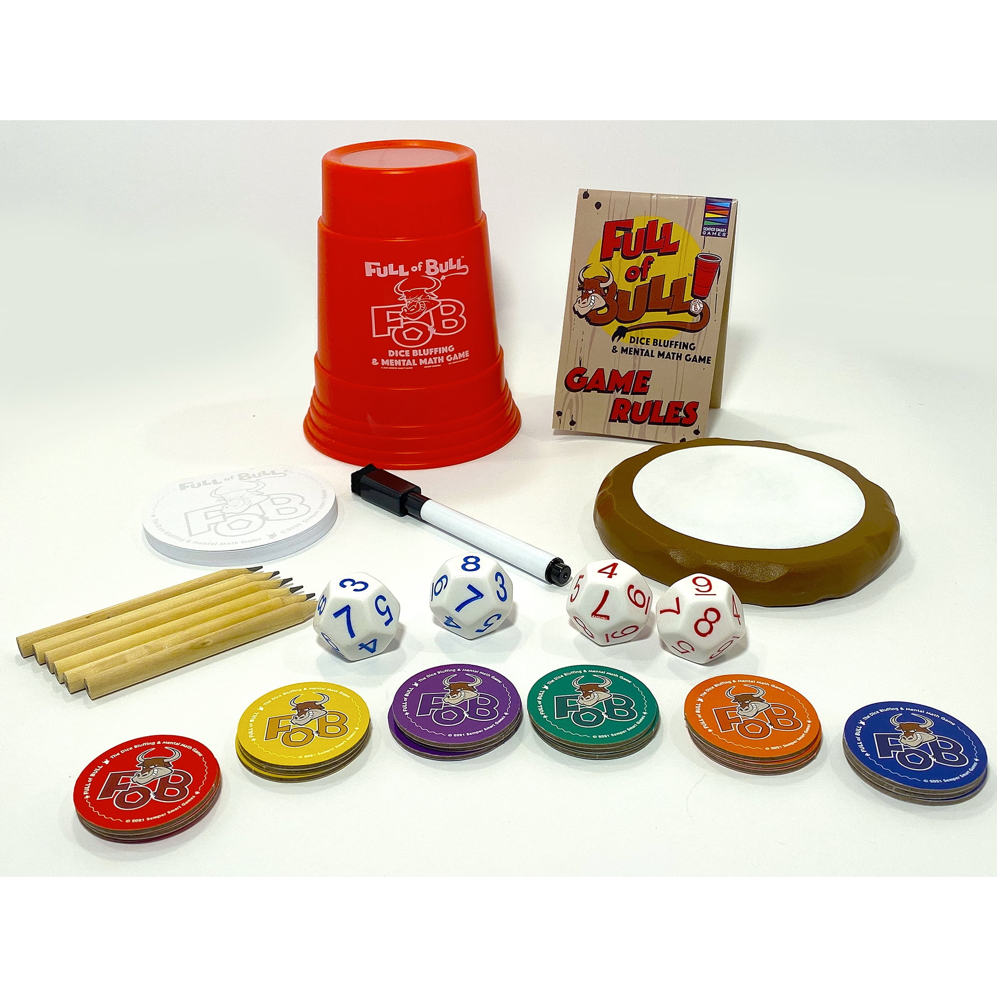 Full of Bull! - Hilariously Fun Kids Dice Bluffing & Mental Math Game, Critical Thinking, Ages 8+, 3-6 Players, 20-30 Min