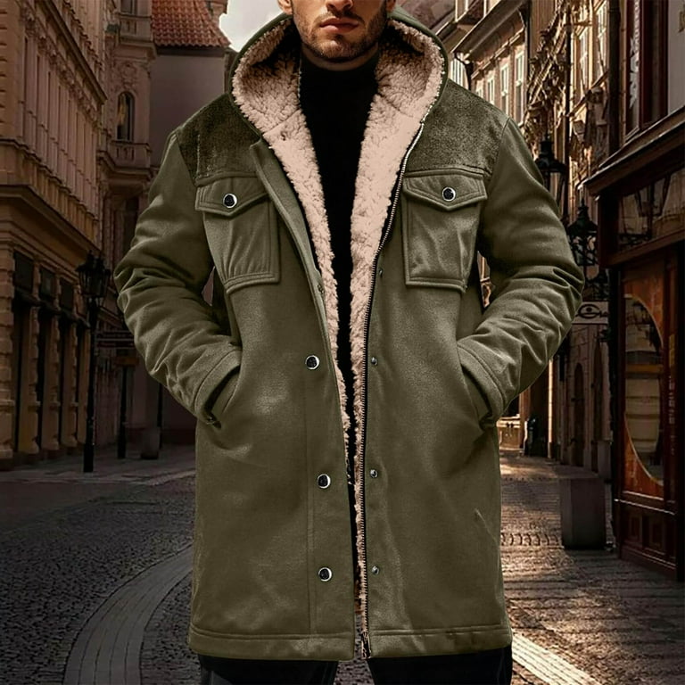 Suede Jackets for Men Oversized Cargo Jacket Vintage Color Block