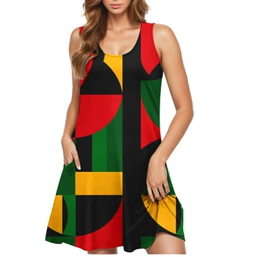 Patlollav 2025 Independence Day Dress Womens Casual Plus Size Sleeveless Round Neck Printed Short Dresses