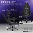 thumbnail image 4 of Gamer Gear EdgeX Customizable RGB LED Gaming Chair with Vibrating Lumbar Pillow, Headrest Pillow, Adjustable Recline, Extendable Padded Footrest, and 275 lb Capacity, Black, 4 of 12