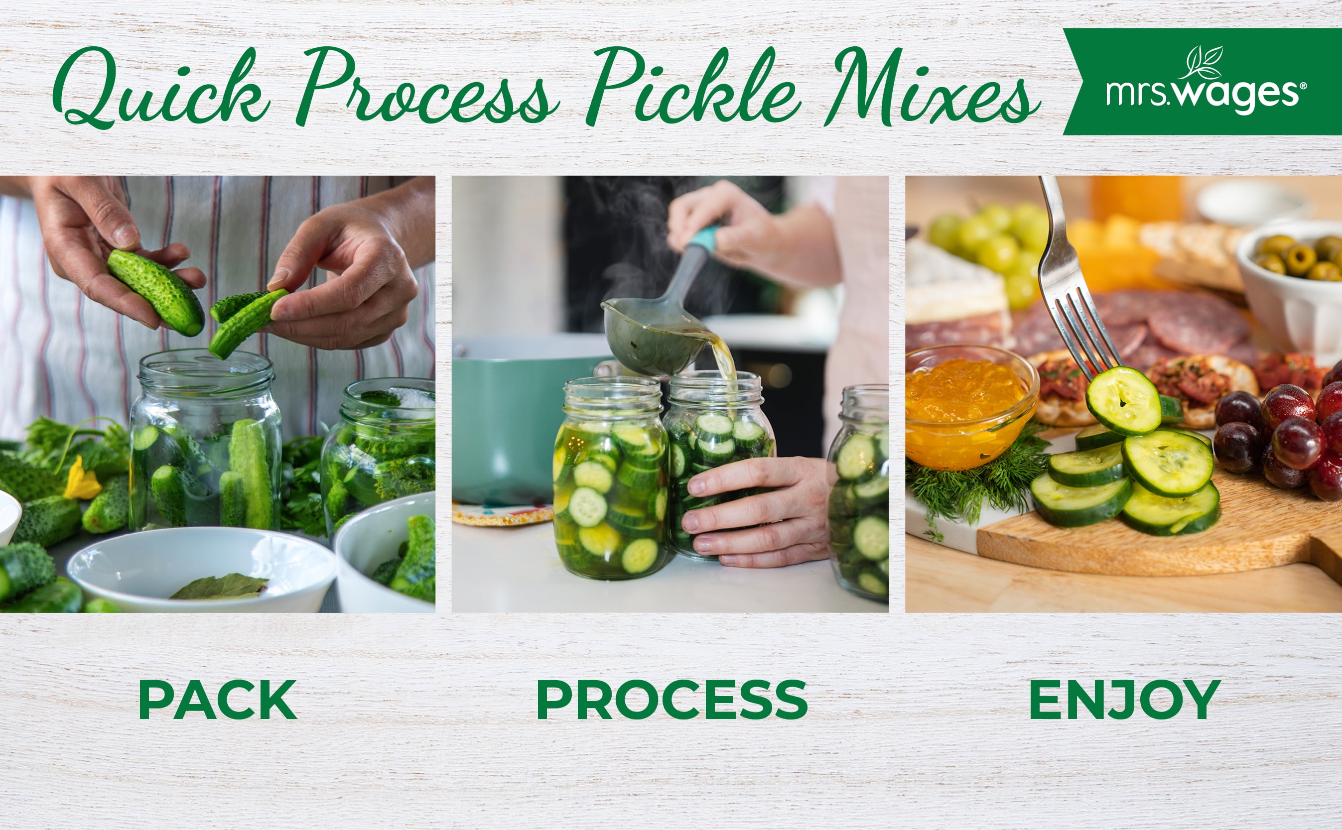 (3 pack) Mrs. Wages 1-Step Dill Pickle Mix, 16 fl oz Bottle, Ready-to-Use Pickling Solution Makes Homemade Dill Pickles in 8 Hours