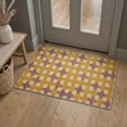 thumbnail image 5 of 5x7 Washable Rugs for Living Room and Bedroom, Machine Washable Non Slip Low Pile Rug, Lightweight Indoor Area Rug with Houndstooth Print Pattern, Mustard Gold, 5 of 5