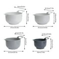 thumbnail image 4 of Mixing Bowls - 4 Piece Nesting Plastic Mixing Bowl Set with Pour Spouts and Handles Vegetable Bowl Large Capacity,BPA free Microwave & Dishwasher Safe, 4 of 9