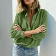 thumbnail image 6 of SDNall Women‘s V-Neck Button Down Shirt, Long Sleeve Stretchy Casual Top with 5% Spandex, 6 of 8
