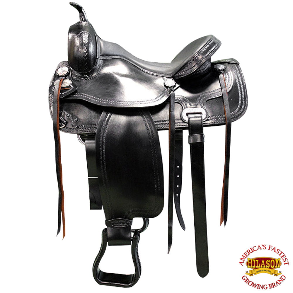 HILASON 17 Western Horse Saddle American Leather Treeless Trail Pleasure