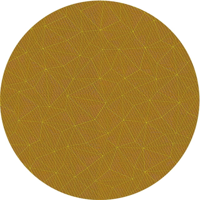 Ahgly Company Machine Washable Indoor Round Transitional Mahogany Brown Area Rugs, 4' Round