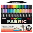 thumbnail image 2 of Super Markers 40 Unique Primary & Pastel Colors Dual Tip Fabric & T-Shirt Marker Set - Double-Ended Fabric Markers with Chisel Point and Fine Point Tips - 40 Permanent Ink Vibrant and Bold Colors, 2 of 4