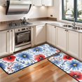thumbnail image 3 of Kitchen Rugs Sets Of 2,Pioneer Flower Floral Print Pattern Anti Fatigue Kitchen Mat Rugs Non Slip Washable,Decorative Kitchen Floor Mats for Kitchen,Sink,Laundry,17"x47"+17"x47", 3 of 5