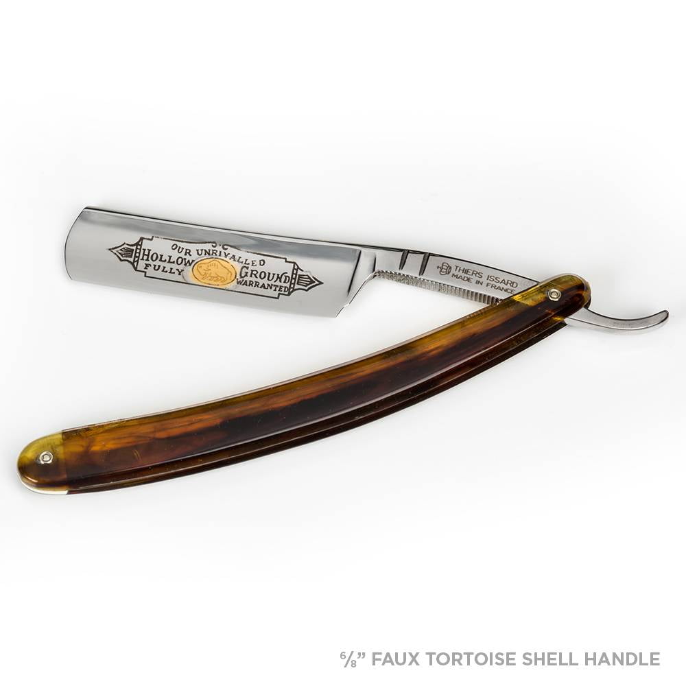Thiers Issard Straight Razor - Faux Tortoise Handle (6/8"W)