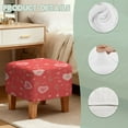 thumbnail image 7 of Jiueut Heart Rose Pattern Ottoman Slipcover, Stretchable Footstool Protector Comfortable Rectangular Furniture Protection for Footrest Sofa Valentine's Day Decor, 7 of 7