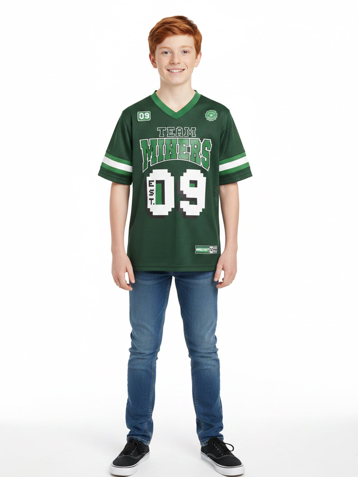 Minecraft Boys’ Short Sleeve Athletic Jersey, Sizes 4–18