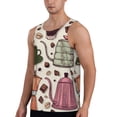 thumbnail image 2 of Zufioo Vintage Coffee Print Men's Vest, Sleeveless Quick-drying Muscle T-shirt, Suitable for Sports Fitness, Home Leisure Wear-Large, 2 of 7
