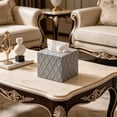 thumbnail image 6 of Dongrere Embossed Square Tissue Box Cover, Decorative Napkin Dispenser for Bedroom Bathroom Coffee Table Use, Gray, 6 of 6