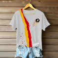 thumbnail image 4 of Women's Germany Football Graphic T-Shirt, Women's V-Neck T-Shirt German Soccer Letter Print Graphic Tee, Casual Fashion Top, Summer Short Sleeve Blouse for Soccer Tournament 2026 White Size: XL, 4 of 4