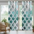 thumbnail image 4 of Turquoise Morocco Outdoor Curtains for Patio Waterproof,Windproof Privacy Curtains with Weighted Bottom,Grey Ombre Retro Mottled Painting Art Outside Drapes for Picnic Garage Yard 54"x95" 1 Panel, 4 of 8