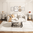 thumbnail image 5 of Baxluxe Round Coffee Table Set of 3, Marble-Look Living Room Coffee Tables, Includes Two Side Tables and a Storage Shelf, 3-Piece Coffee Table Set, Suitable for Home and Office Use, White, 5 of 9