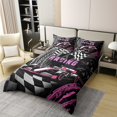 thumbnail image 2 of Race Car Cotton Bedding Set King,Women Racing Game Duvet Cover 3pcs Room Decor,3D Pink Race Car Comforter Cover,Racing Car Gamer Quilt Cover,Not Comforter, 2 of 6