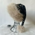 thumbnail image 6 of Christmas Hat 2025 Shiny Sequins Santa Hat Plush Fluffy Ball Christmas Hats for Men Women New Year Holiday Party Favors, 6 of 8