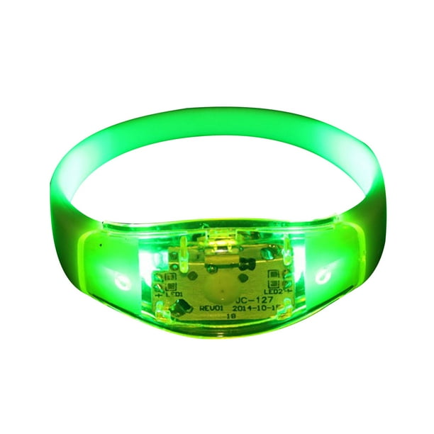 Xihbxyly Pulsera de Luz Led con Control de Voz, Diseño Intermitente, Pulsera Luminosa para Conciertos, Fiestas y Eventos Nocturnos, Fácil de Usar, Batería de Larga Duración, Se Adapta a Muñecas de Ha