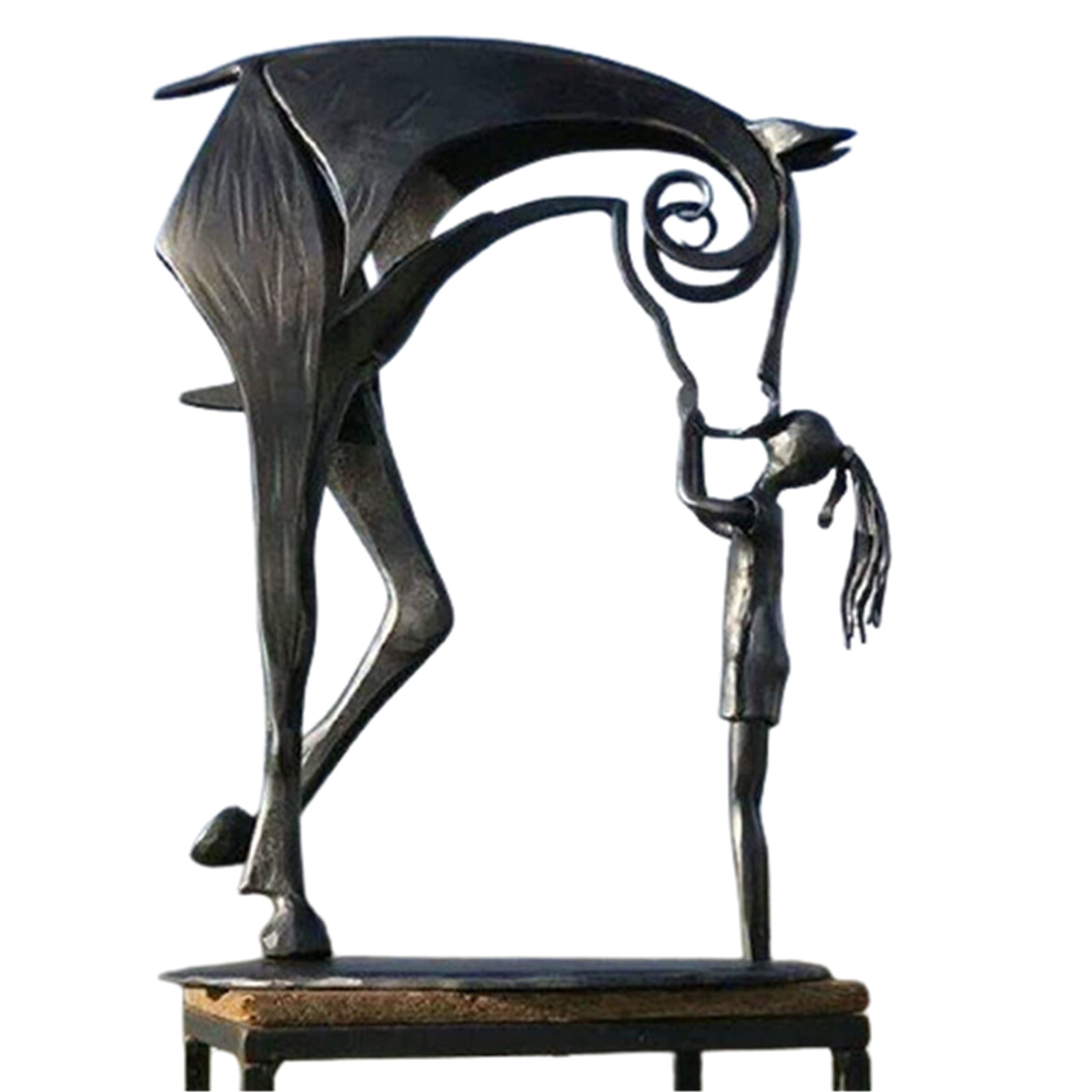 Kiss Horse Sculpture Modern Statue Rustic Metal Art Men Gift Outdoor