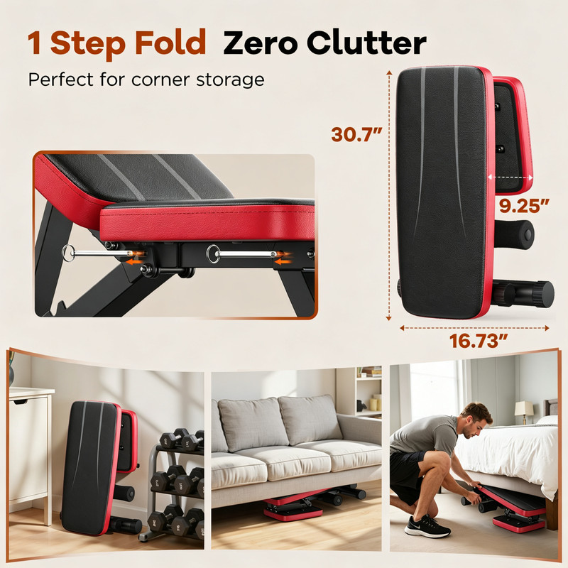 FED Fitness Nicepeople Foldable Weight Bench, 660 Lb Capacity photo 6