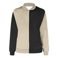 thumbnail image 5 of Unir Two-Tone Full Zip Athletic Jacket for Women, Stand Collar Long Sleeve, Casual Everyday Sporty Outerwear, 1 Piece, XS-6XL, Plus Size Friendly, 5 of 5
