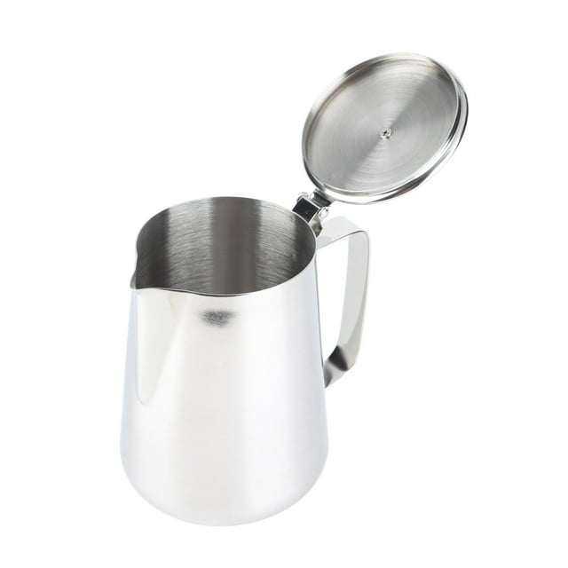 M Buder Jarra Para Espumar Leche Acero Inoxidable con Tapa Taza de Café Latte Art (1500ml / 50.7 oz)