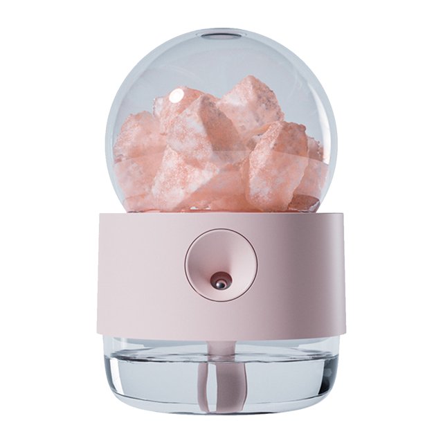 Humidificador de piedra de sal de cristal Luz de noche blanca cálida Eccomum Humidificador de niebla