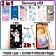 thumbnail image 2 of 2 En 1 Funda Samsung A04 Con Vidrio Templado Curvo Protector De Pantalla De Cerámica Gato Y Diseño Doraemon, 2 of 4