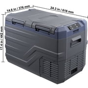 VEVOR Car Refrigerator, 12 Volt Car Refrigerator Fridge, 32 L Dual Zone Portable Freezer,4℉-68℉ Adjustable Range, 12/24V DC and 100-240V AC Compressor Cooler