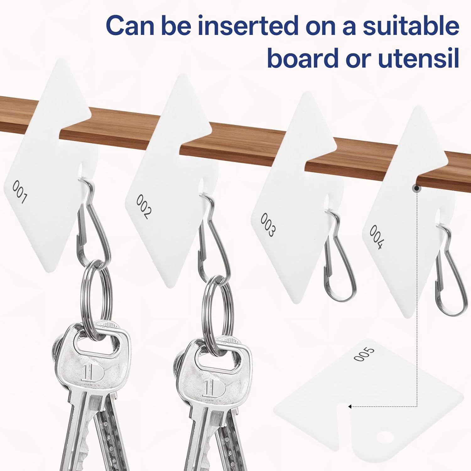 100Pcs Key Tags, Plastic Slotted Key Tags with Buckle, 1.57 Inches White Square Key Tag with Number(1-100), Sturdy Plastic Key Tag for Keys Cabinets,Boxes, Lockers, Home, Office and Garage