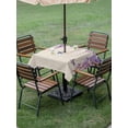 thumbnail image 4 of Outdoor Tablecloth with Umbrella Hole for Patio/Picnic/Party/Camping, Wisteria Waterproof Table Cloth Square Cover Washable, Spring Purple Flowers Butterflies Vintage Beige (60"x 60"), 4 of 8