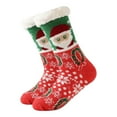 thumbnail image 2 of Bibifish Womens Floor Socks Christmas Slipper Socks Fleece Lined Snowflake Pattern Crew Socks Styling Xmas Holiday Winter Thermal Homewear Socks, 2 of 3
