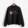 thumbnail image 2 of CEHVOM Femmes Mode Décontractée Imprimé Col Rond Ample Manches Longues Hauts Courts Blouse Chandails Sans Capuche Liquidation, 2 of 5