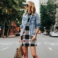 thumbnail image 4 of Easygdp Heart Black Buffalo Plaid Gingham para Vestido Transpirable de Mujer, Vestido Suelto de Manga Corta con Pliegues y Bolsillos para el Verano, 4 of 7