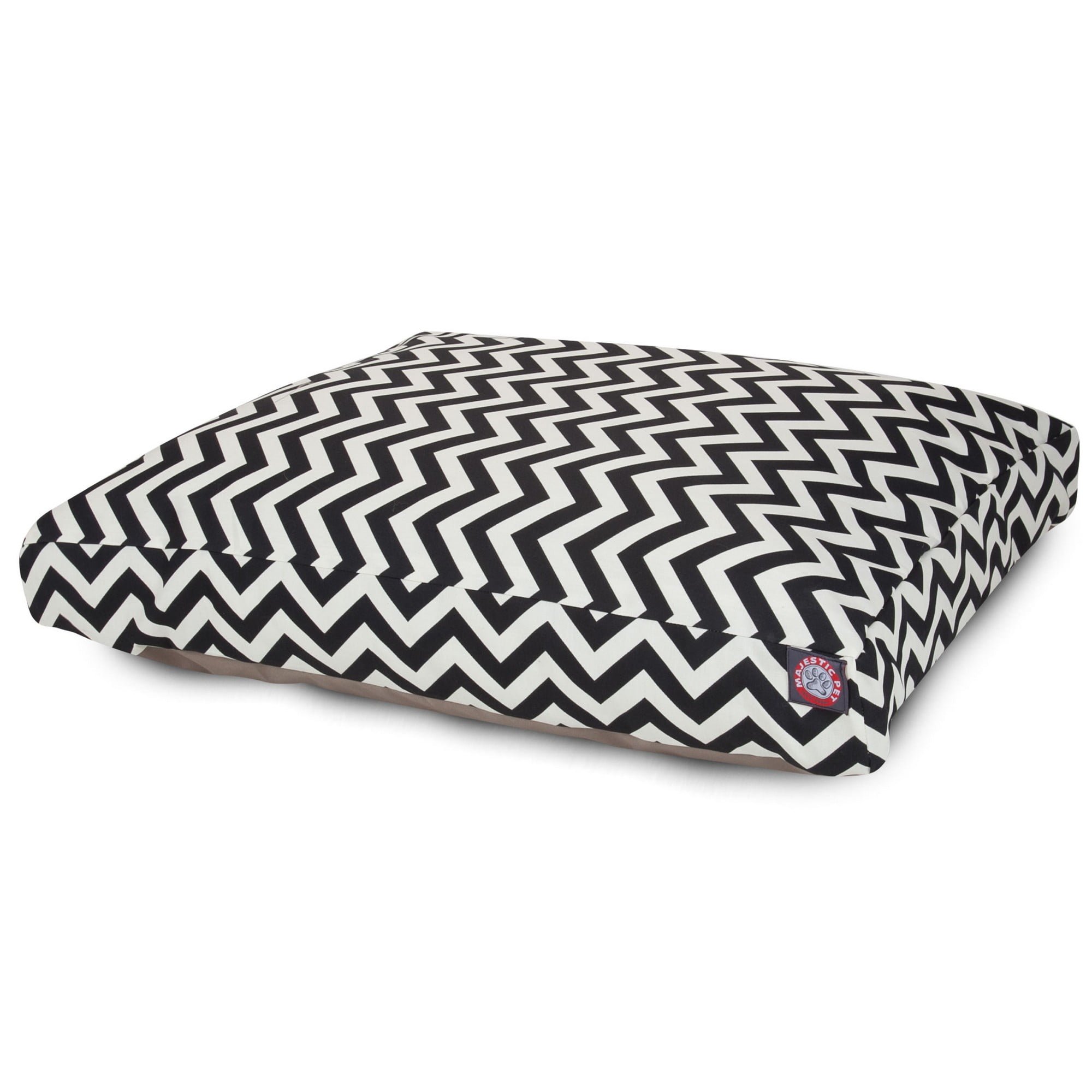 Majestic Pet | Chevron Shredded Memory Foam Rectangle Pet Bed For Dogs, Removable Cover, Black, Small