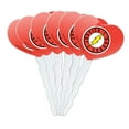 thumbnail image 1 of Justice League The Flash Athletic Logo Heart Love Cupcake Picks Toppers Decoration Set of 6, 1 of 7